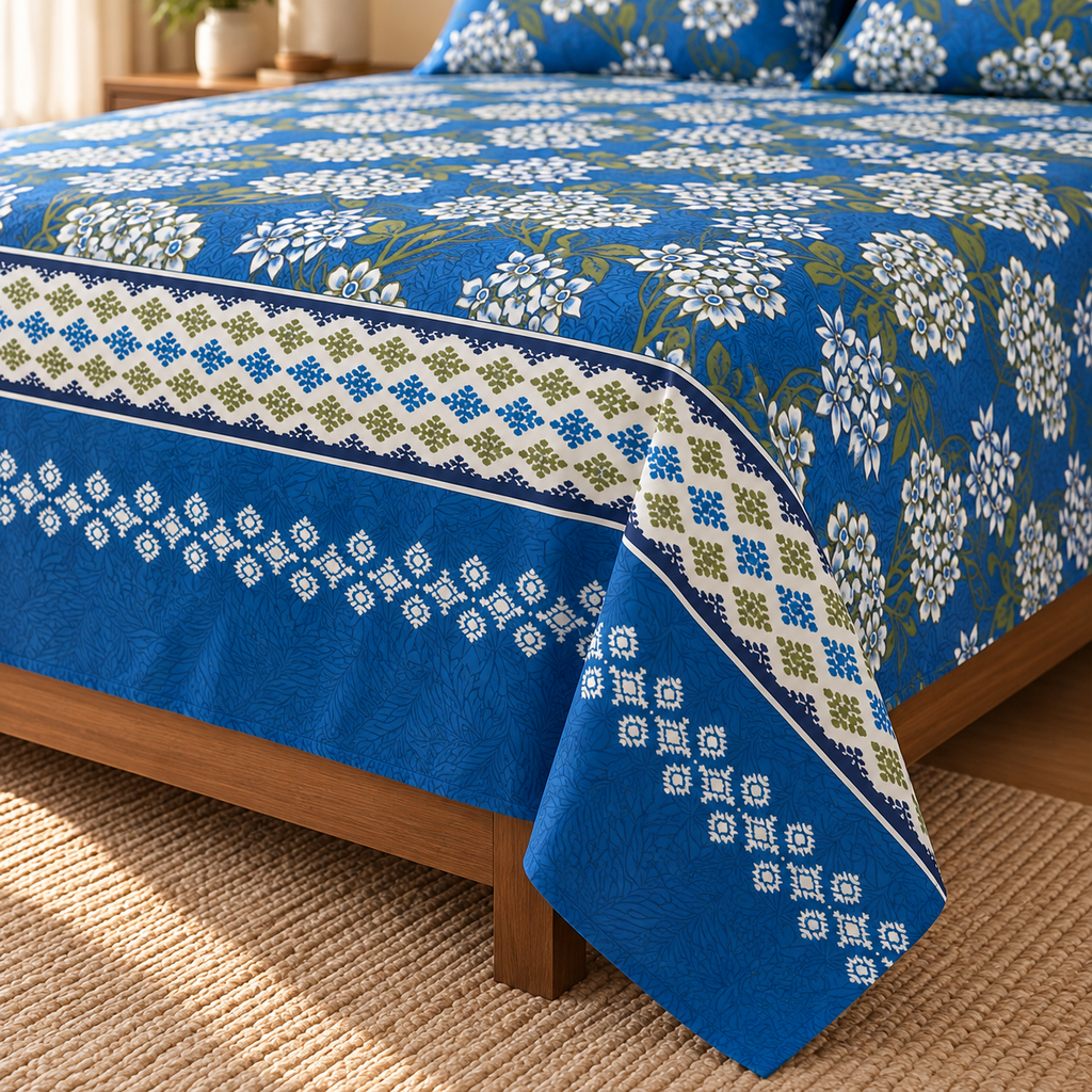 Blue-Cotton Bedsheet