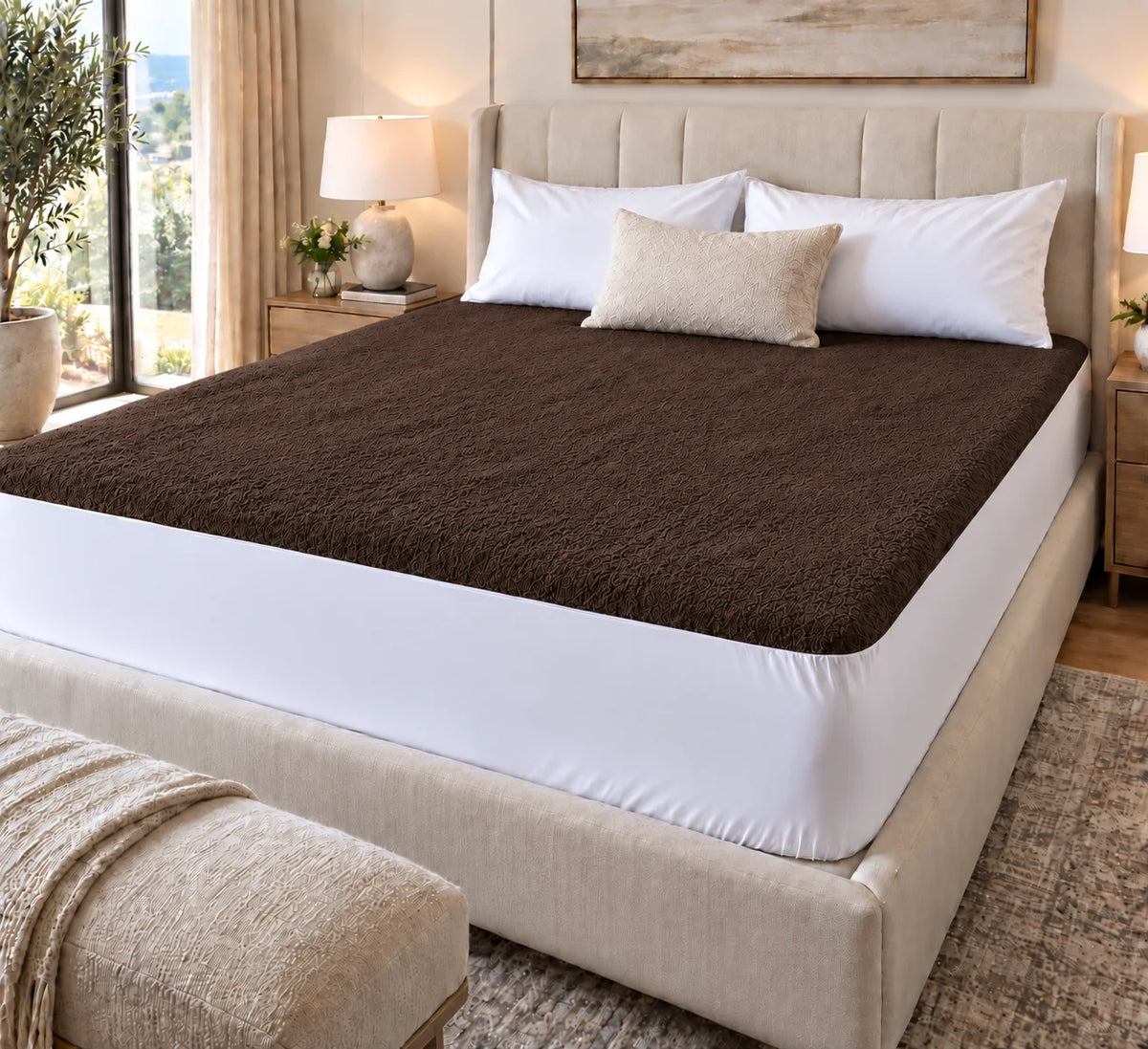 Waterproof Mattress Protector-Dark Brown