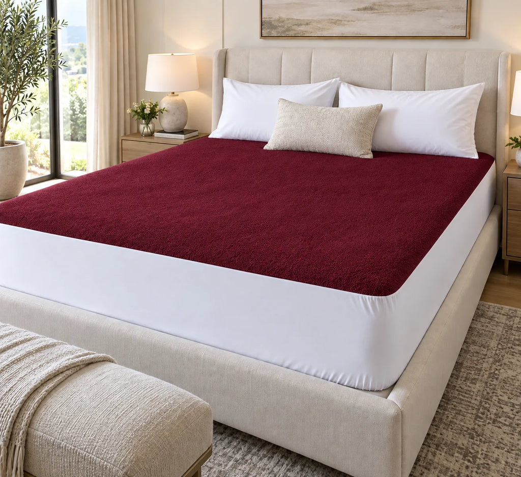 Waterproof Mattress Protector-Maroon
