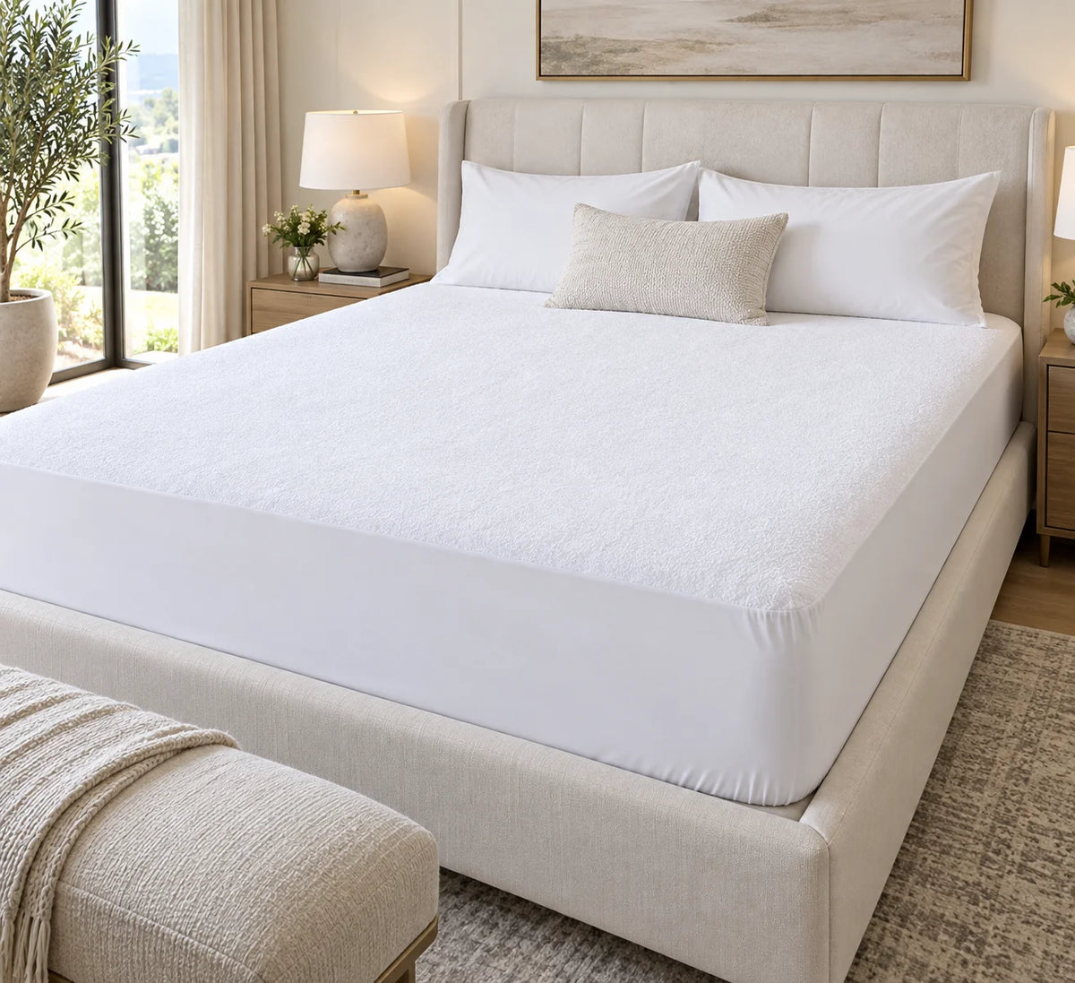 Waterproof Mattress Protector-White