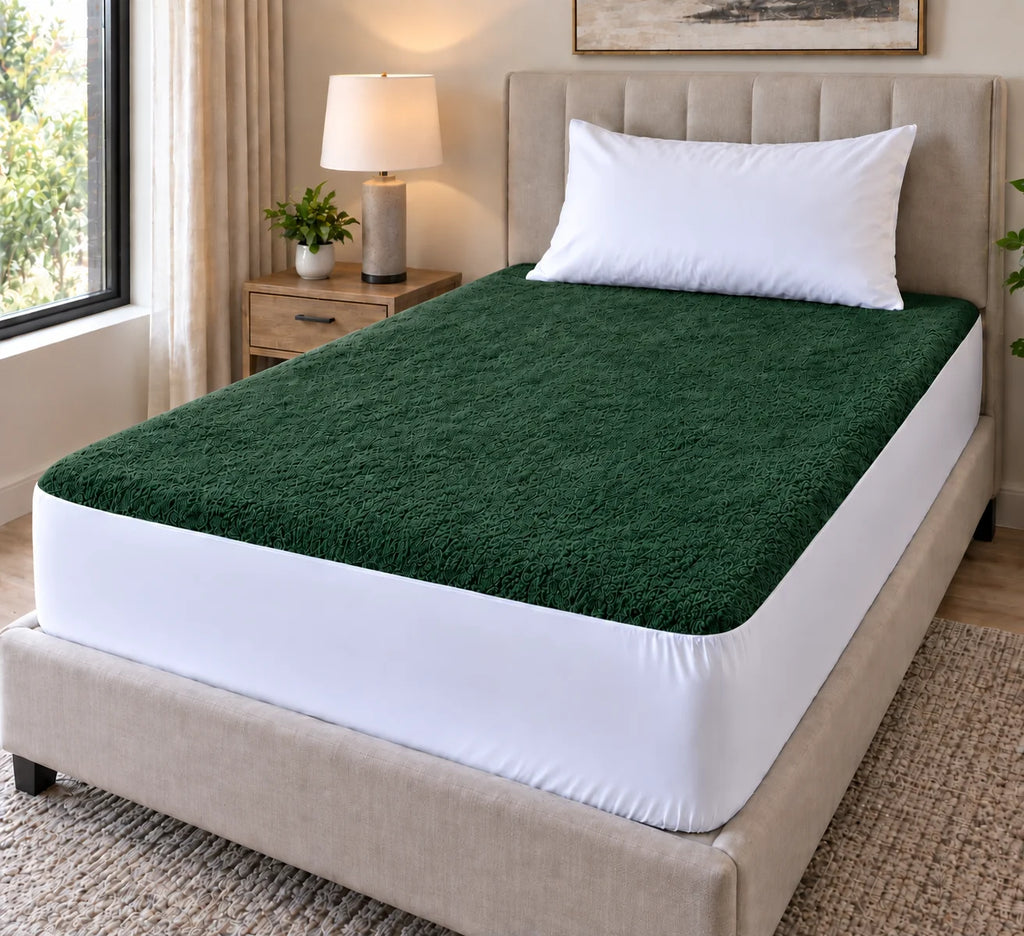 Waterproof Mattress Protector-Green-Single