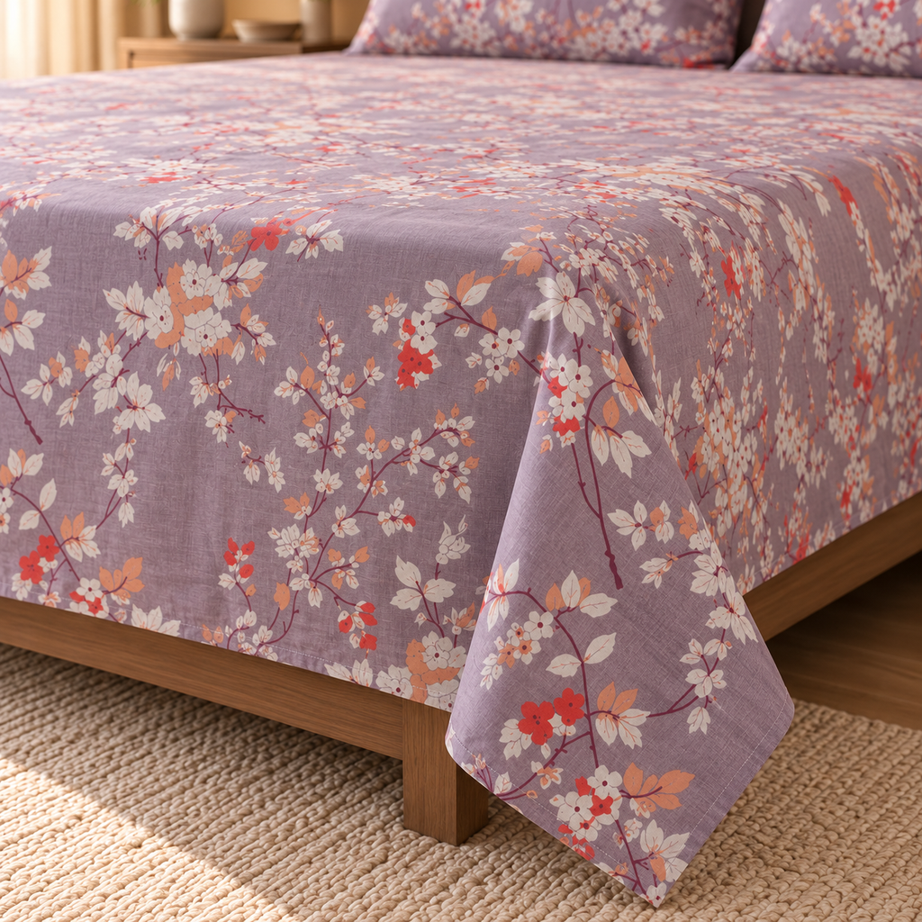 Light Purple-Cotton Bedsheet