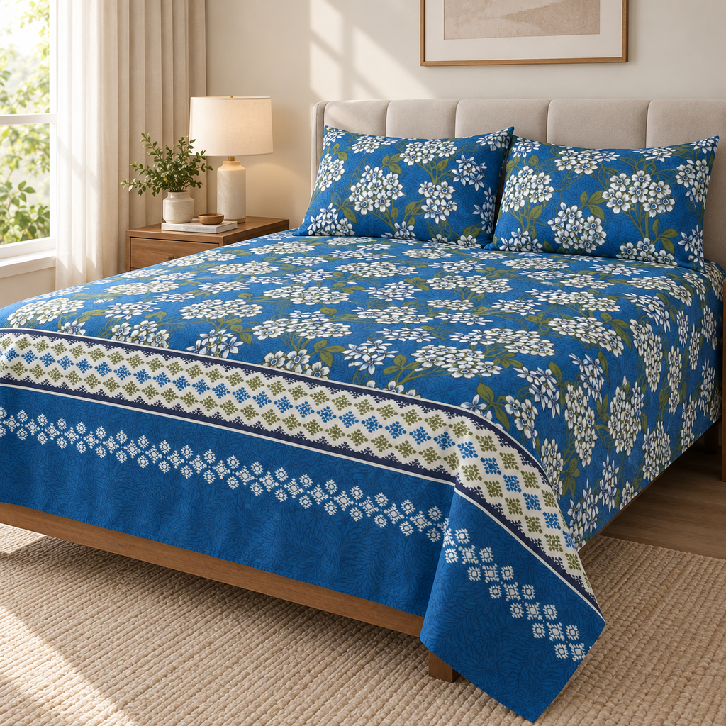 Blue-Cotton Bedsheet
