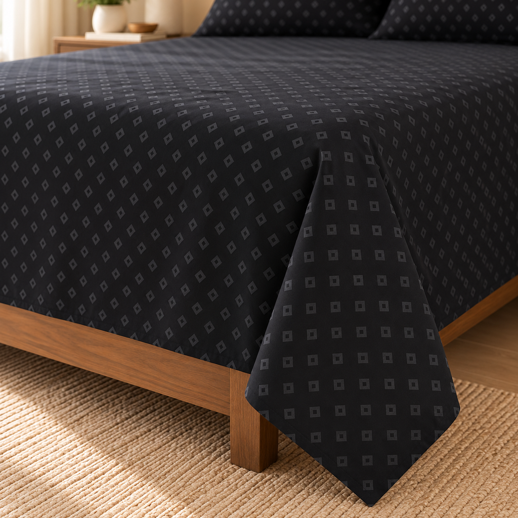 Black Geomatric-Cotton Bedsheet