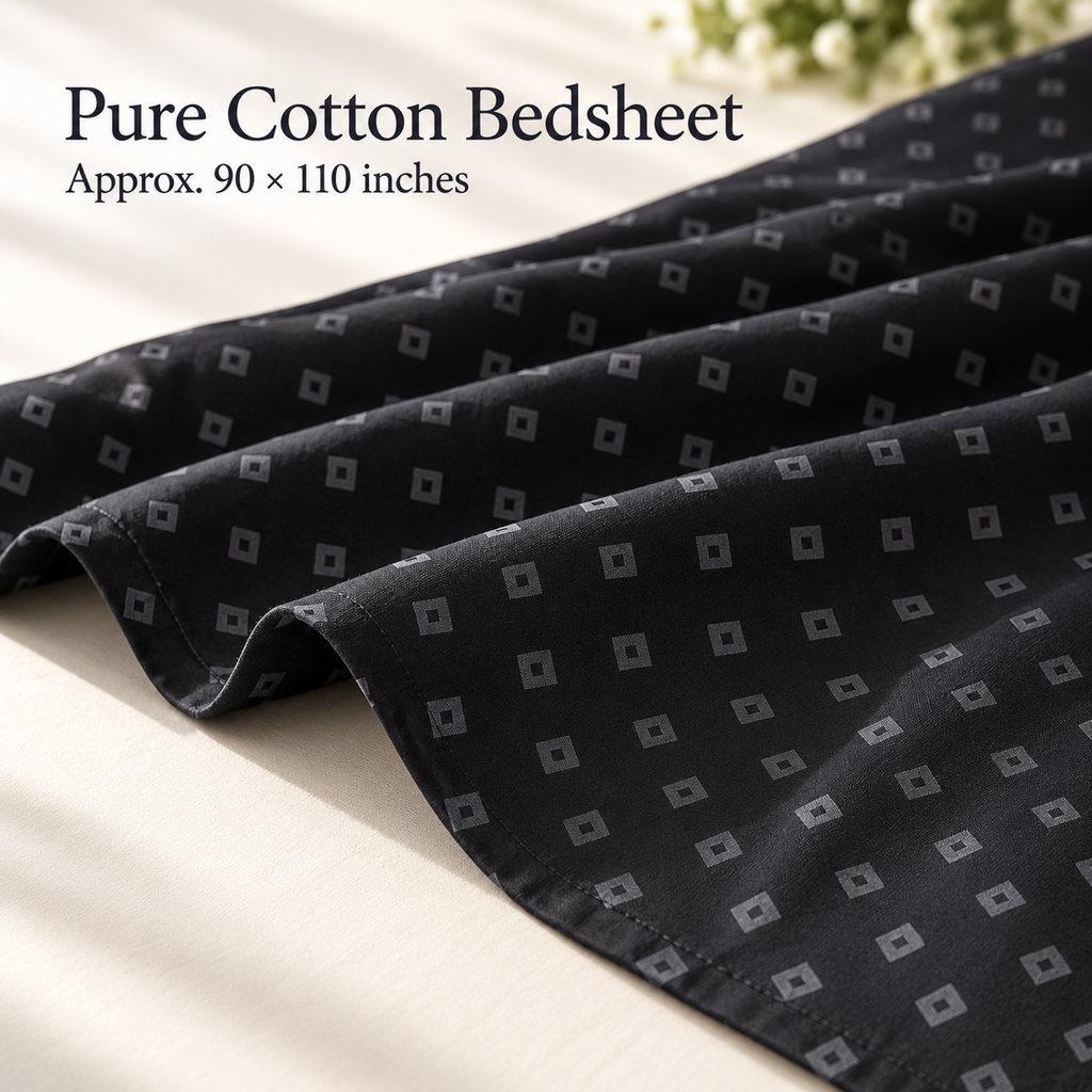 Black Geomatric-Cotton Bedsheet