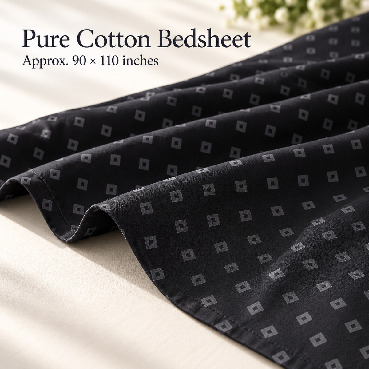 Black Geomatric-Cotton Bedsheet