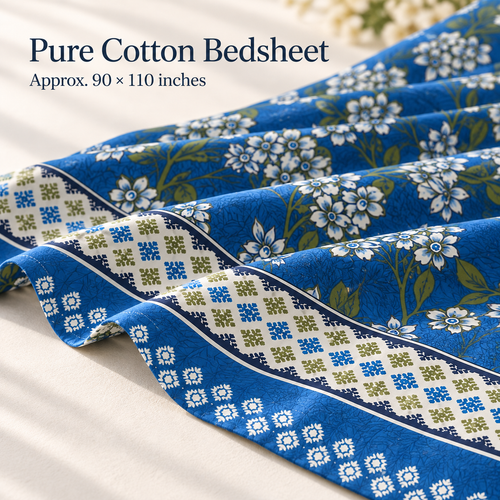 Blue-Cotton Bedsheet